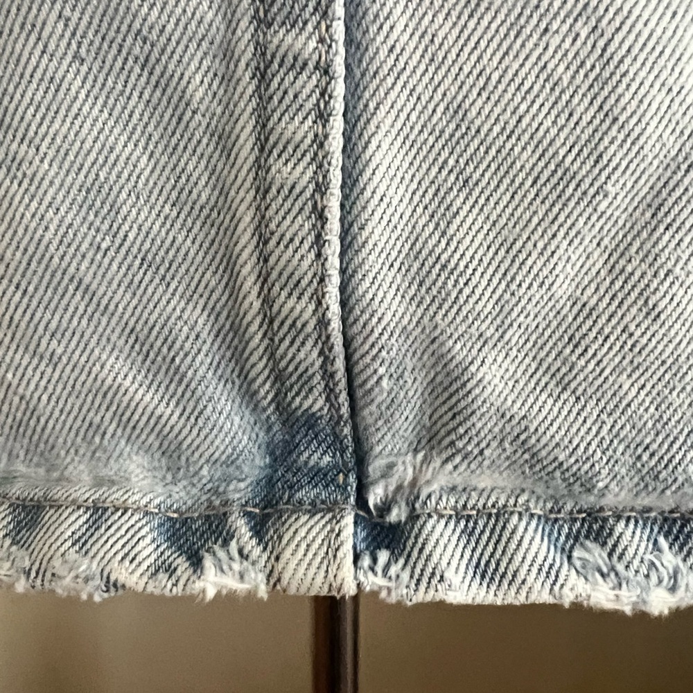 ZARA Light Wash Denim Mini Overall Dress | XS - Picture 9 of 10